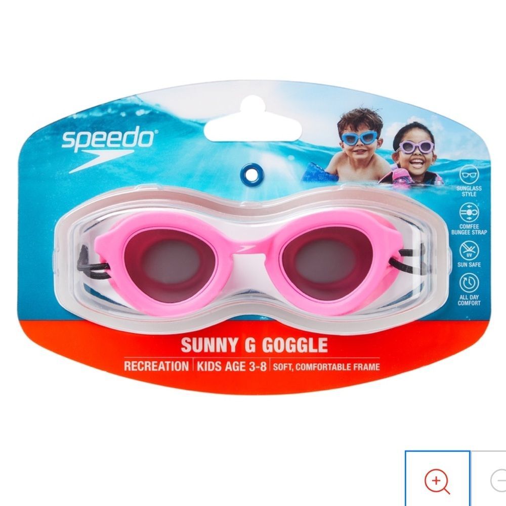 Speedo Kids Sunny G Sea Shells Goggles NEW Pink Ages 3-8 Bungee Strap